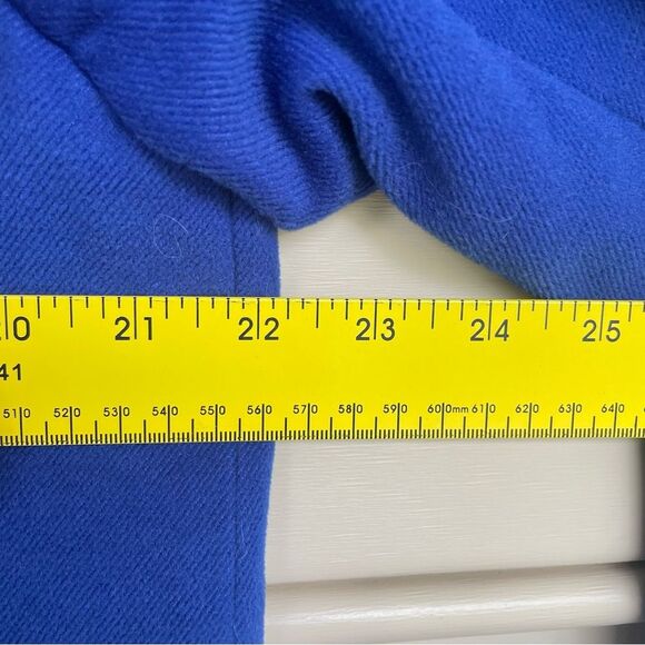 Land's End Cobalt Blue Hidden Button Peacoat Classic Size 14 - Picture 7 of 10